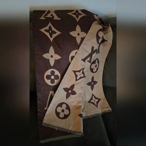 Brown and Tan Scarf Long Ultra Soft